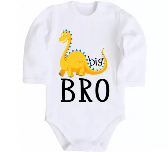 Дитячий бодік Dinosaur big bro Білий фото