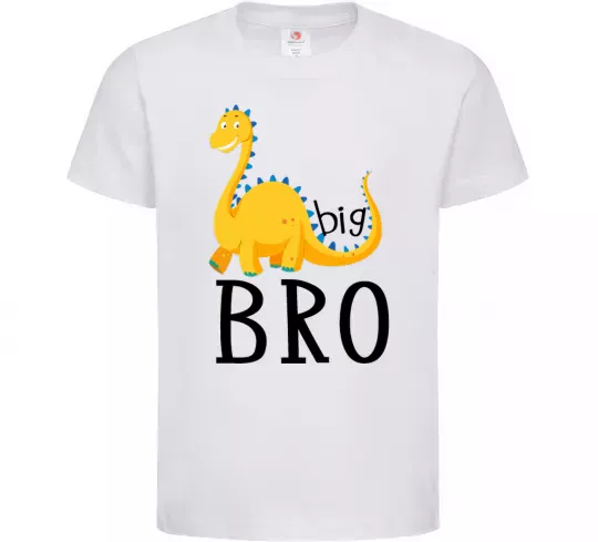 Дитяча футболка Dinosaur big bro Білий фото