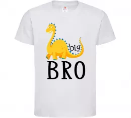 Детская футболка Dinosaur big bro Белый фото