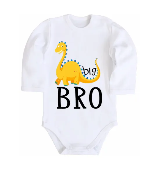 Дитячий бодік Dinosaur big bro Білий фото