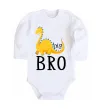 Дитячий бодік Dinosaur big bro Білий фото