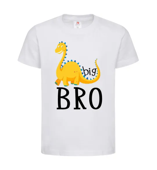 Детская футболка Dinosaur big bro Белый фото