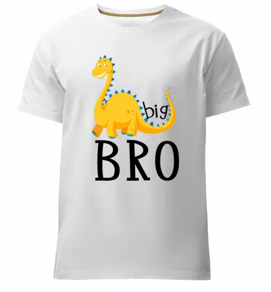 Мужская премиум футболка Dinosaur big bro Белый фото
