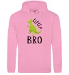 Мужская толстовка (худи) Dinosaur little bro Розовый фото