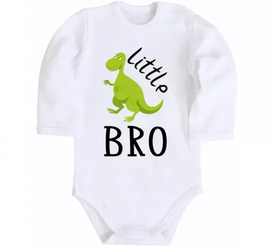 Дитячий бодік Dinosaur little bro Білий фото