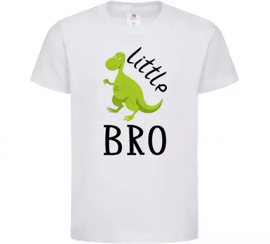Детская футболка Dinosaur little bro Белый фото