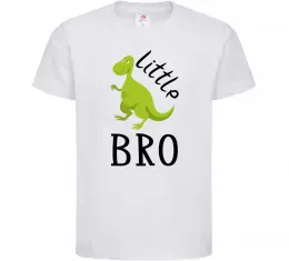 Детская футболка Dinosaur little bro Белый фото