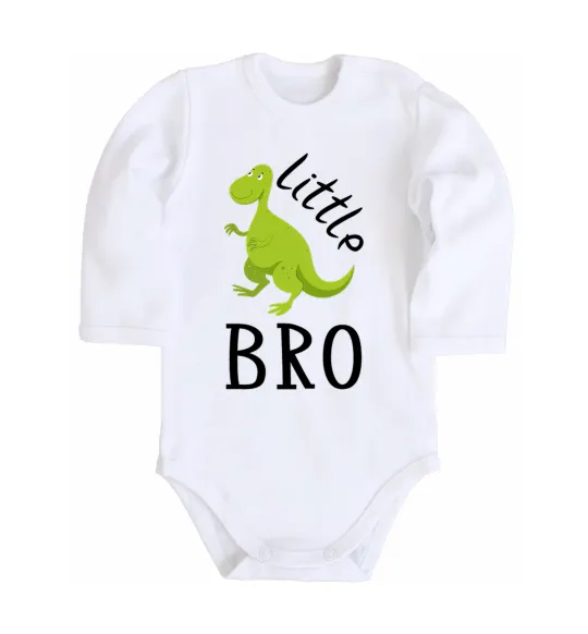 Детский боди Dinosaur little bro Белый фото