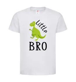 Детская футболка Dinosaur little bro Белый фото
