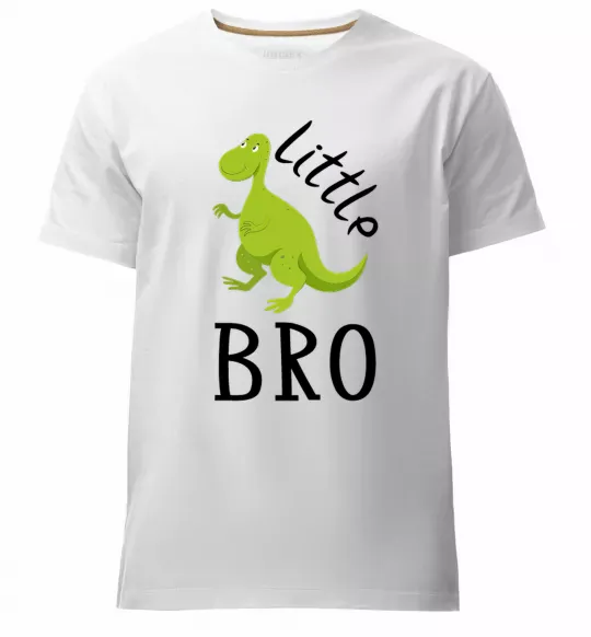 Чоловіча преміум футболка Dinosaur little bro Білий фото