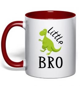 Чашка з кольоровою ручкою Dinosaur little bro