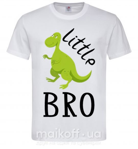 Мужская футболка Dinosaur little bro Белый фото