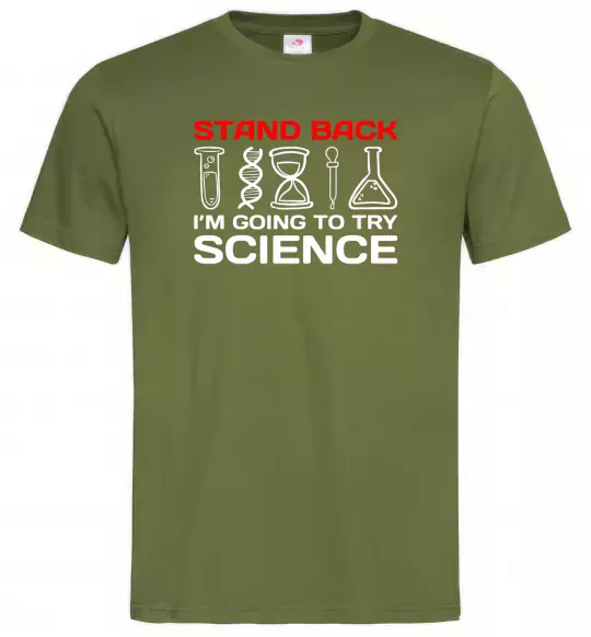 Чоловіча футболка Stand back Оливковий фото