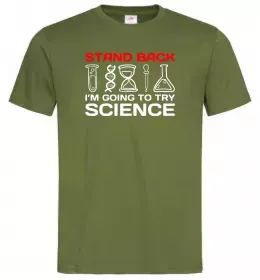 Мужская футболка Stand back Оливковый фото