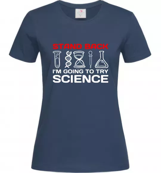 Женская футболка Stand back Темно-синий фото