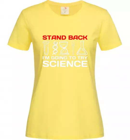 Женская футболка Stand back Лимонный фото