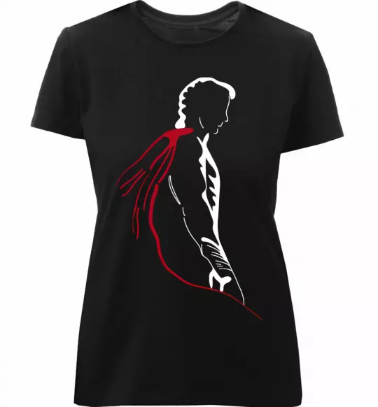 Женская премиум футболка Superman shadow Черный фото