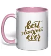 Чашка с цветной ручкой Best lawyer ever Нежно розовый фото