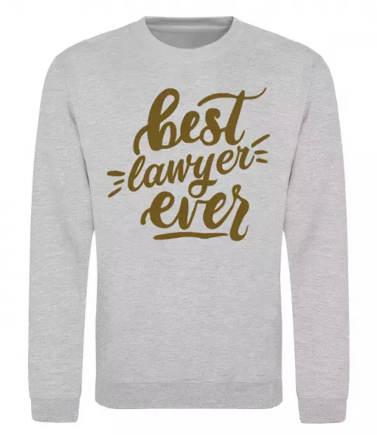 Свитшот Best lawyer ever Серый меланж фото