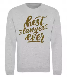 Свитшот Best lawyer ever Серый меланж фото