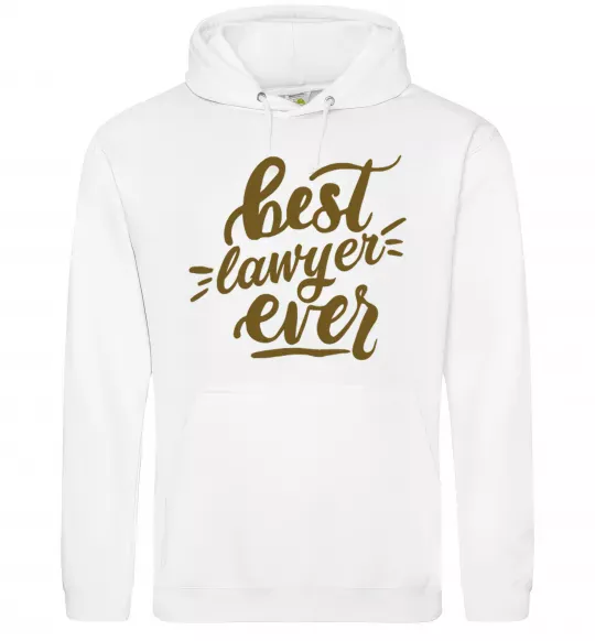 Мужская толстовка (худи) Best lawyer ever Белый фото