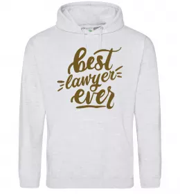 Мужская толстовка (худи) Best lawyer ever Серый меланж фото