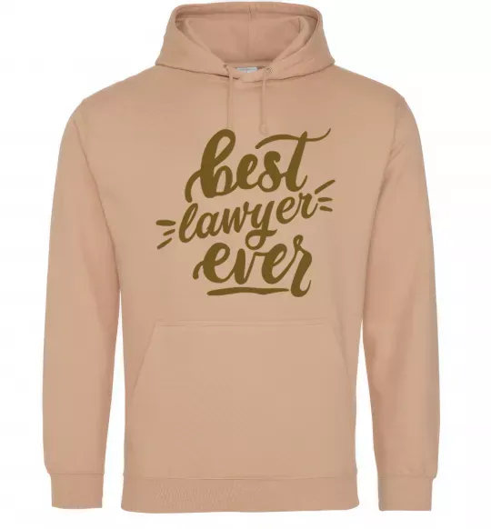 Мужская толстовка (худи) Best lawyer ever Песочный фото