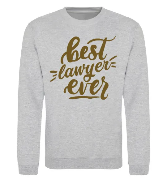Світшот Best lawyer ever Сірий меланж фото