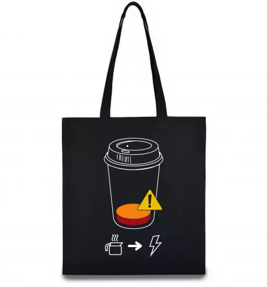 Эко-сумка Низкий заряд нужен кофе Черный фото