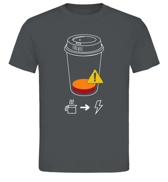 Чоловіча футболка Низкий заряд нужен кофе Графіт фото