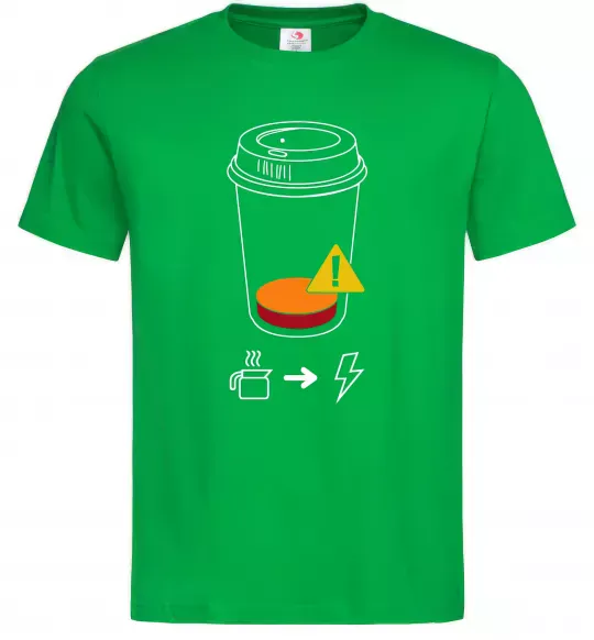 Чоловіча футболка Низкий заряд нужен кофе Зелений фото