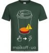 Мужская футболка Низкий заряд нужен кофе Темно-зеленый фото