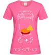 Жіноча футболка Низкий заряд нужен кофе Яскраво-рожевий фото