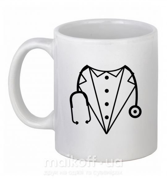 Чашка керамическая Костюм доктора Белый фото
