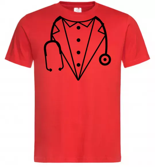Мужская футболка Костюм доктора Красный фото