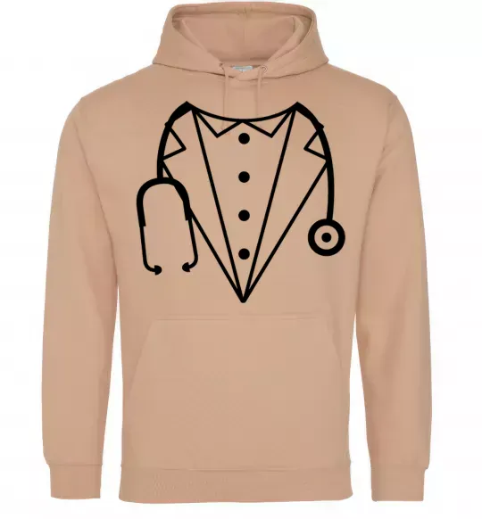 Мужская толстовка (худи) Костюм доктора Песочный фото