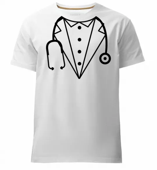 Мужская премиум футболка Костюм доктора Белый фото