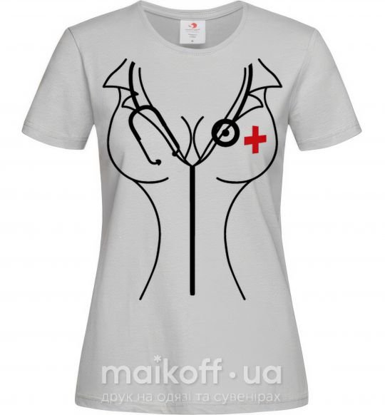 Женская футболка Медсестра Серый фото