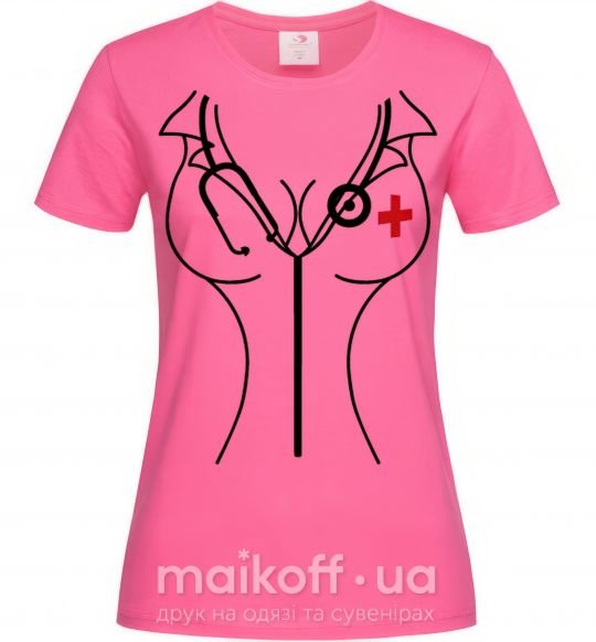 Жіноча футболка Медсестра Яскраво-рожевий фото