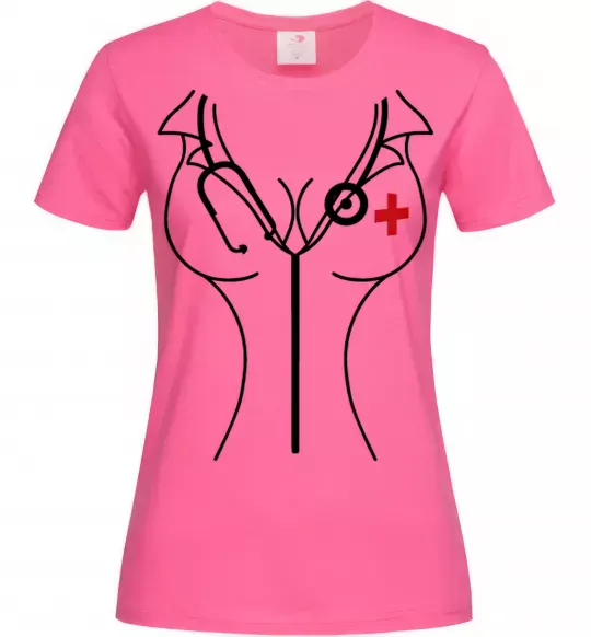 Жіноча футболка Медсестра Яскраво-рожевий фото