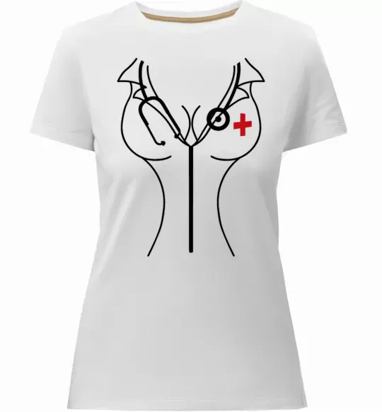 Жіноча преміум футболка Медсестра Білий фото