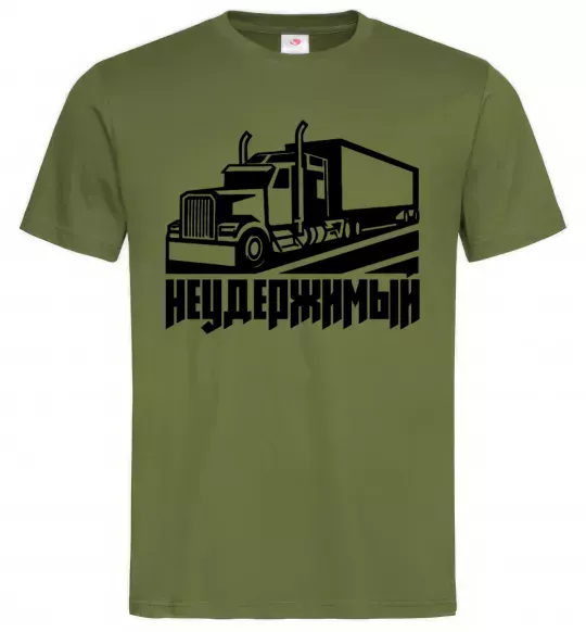 Мужская футболка Неудержимый Оливковый фото