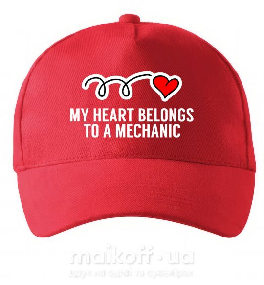 Кепка My heart belongs to a mechanic Красный фото