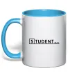 Чашка з кольоровою ручкою Student MD Блакитний фото