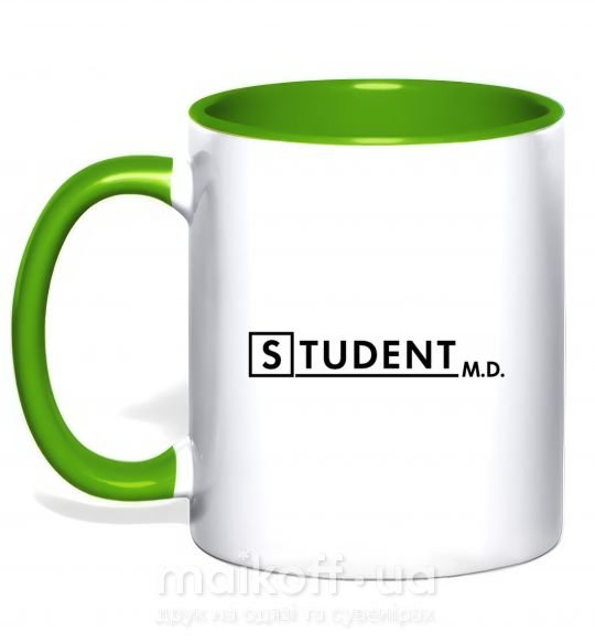 Чашка с цветной ручкой Student MD Зеленый фото