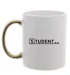 Чашка з кольоровою ручкою Student MD Золото фото
