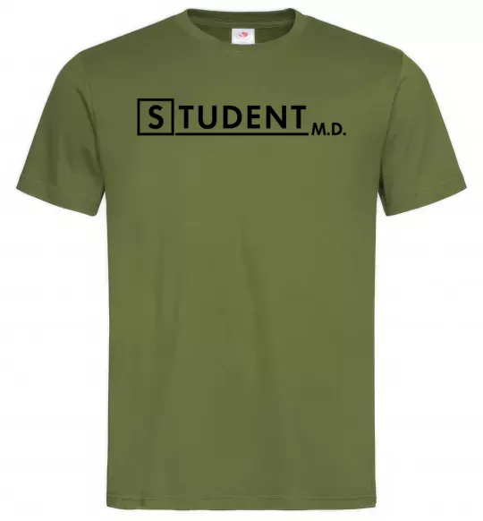Мужская футболка Student MD Оливковый фото