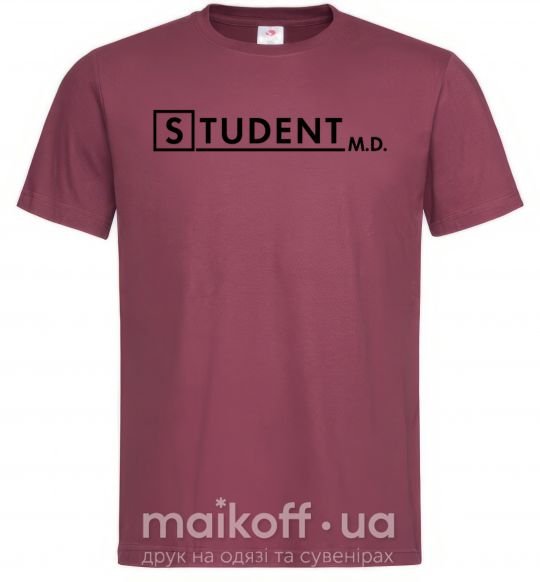 Мужская футболка Student MD Бордовый фото