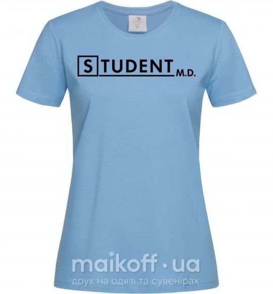 Жіноча футболка Student MD Блакитний фото