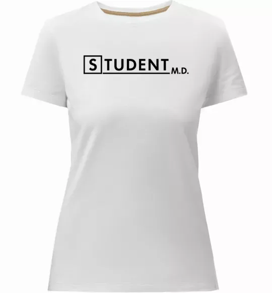 Женская премиум футболка Student MD Белый фото